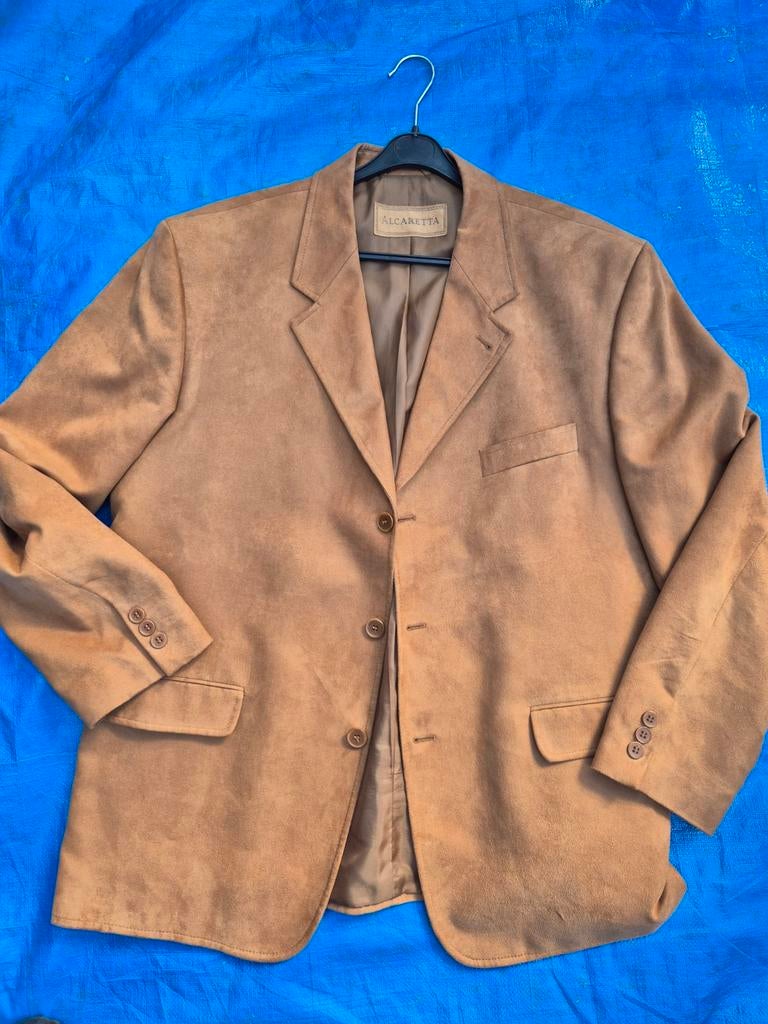 Mooie Alcantara Bruine Blazer Colbert Heren Maat 52/54, Kleding | Heren, Kostuums en Colberts, Zo goed als nieuw, Maat 52/54 (L)