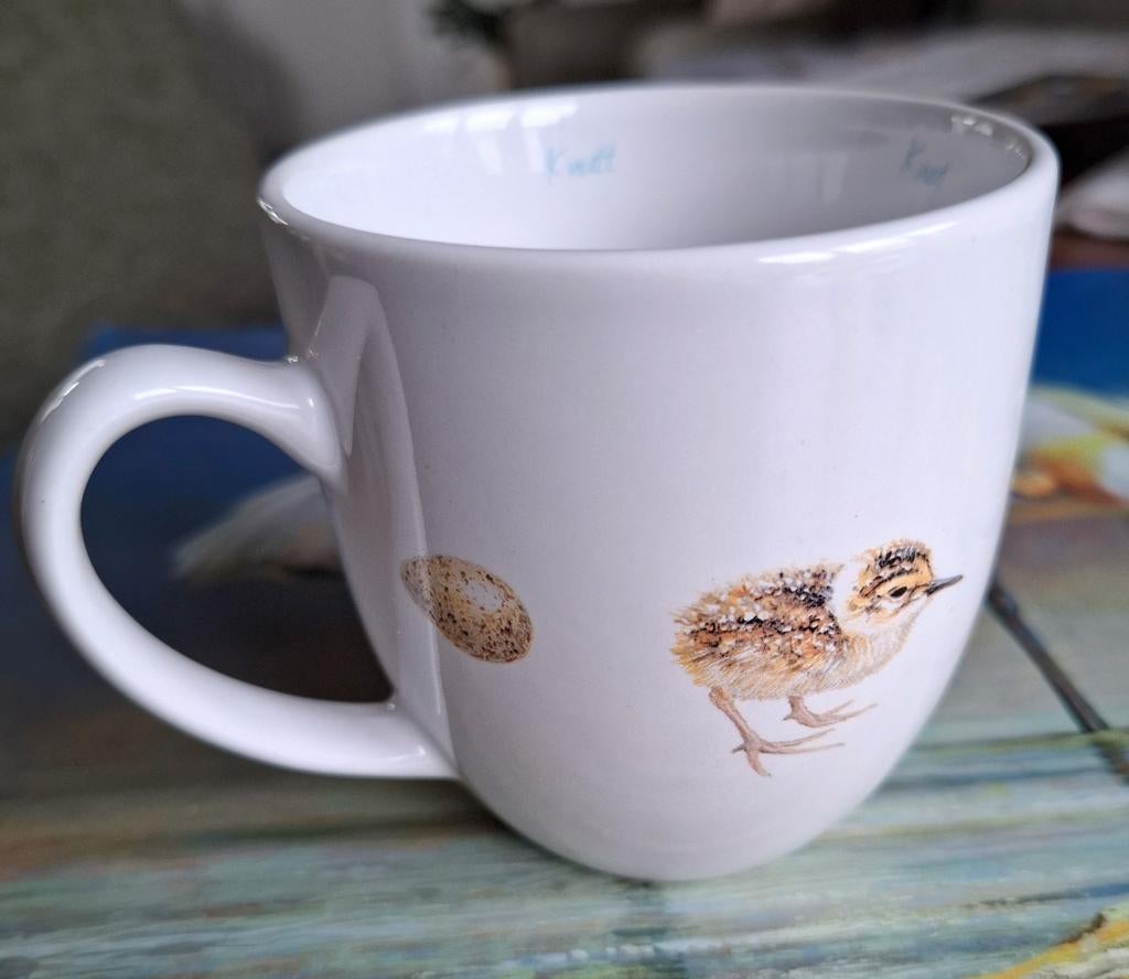 Mok met vogelprint kanoet, Keramiek, Ophalen of Verzenden, Zo goed als nieuw, Overige stijlen