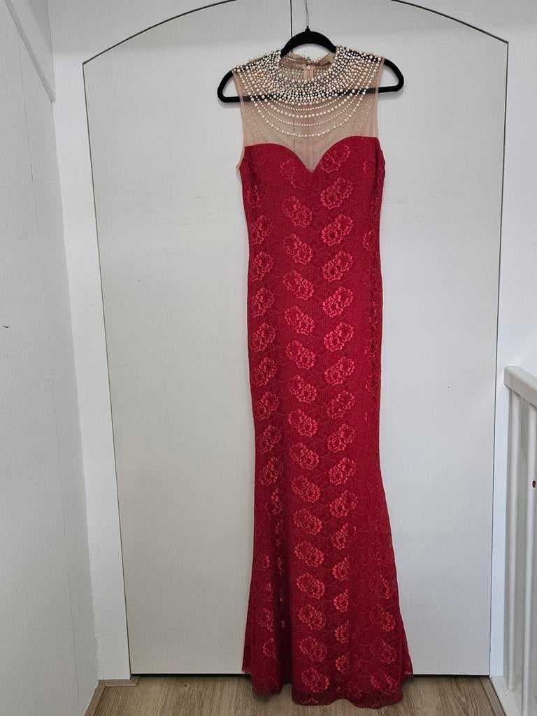 Rode kanten galajurk met parels, Soky&Soka, Overige typen, Maat 42/44 (L), Ophalen of Verzenden