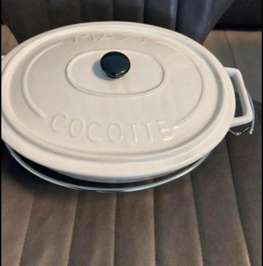 Maxi Cocotte Ovenschaal met Warmhouder, Ophalen of Verzenden, Zo goed als nieuw, Gietijzer, Overige typen
