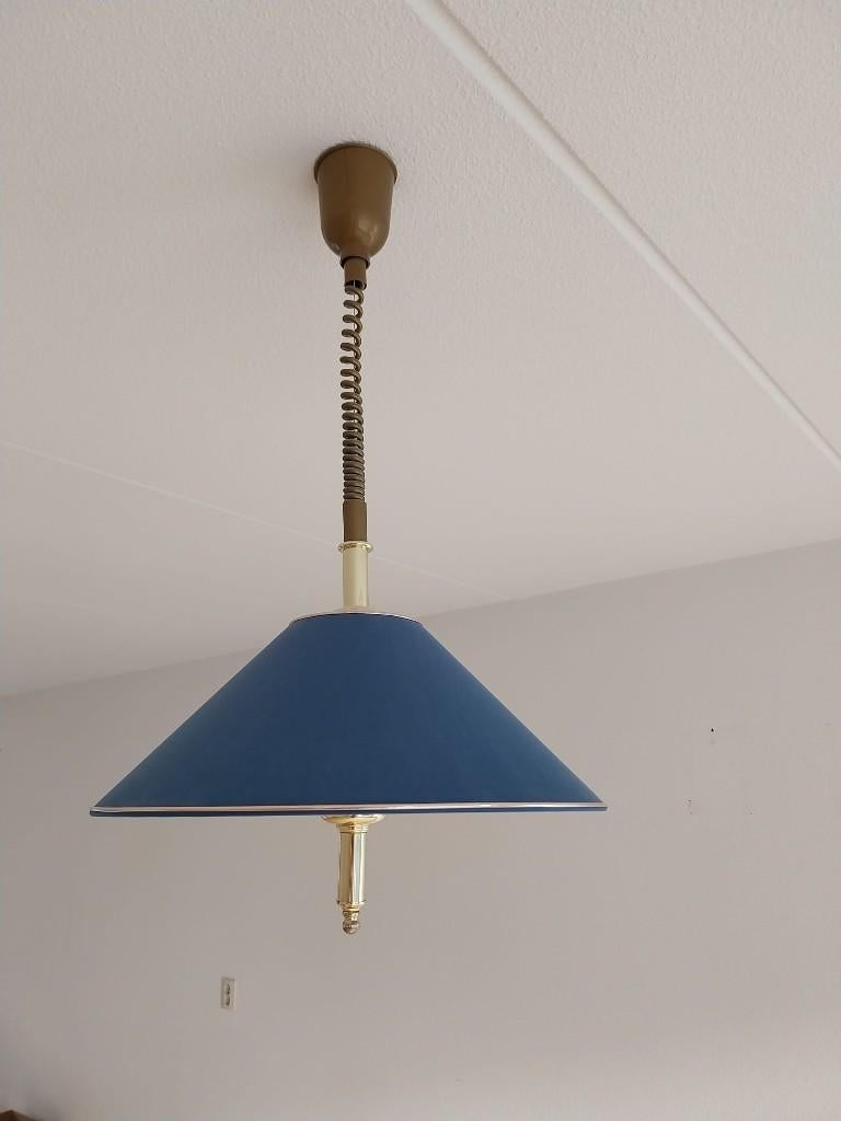 Te koop hanglamp kleur blauw, Ophalen of Verzenden, Zo goed als nieuw, Stof, Minder dan 50 cm