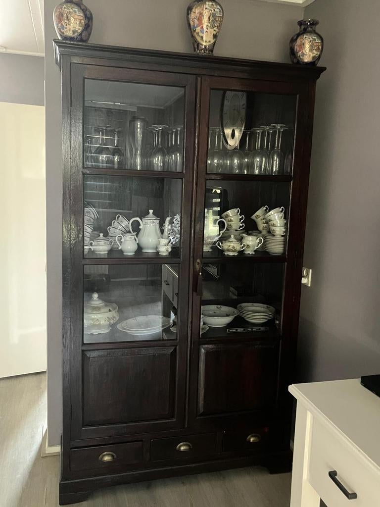 Teakhout kast, Ophalen, Gebruikt, 100 tot 150 cm, 200 cm of meer