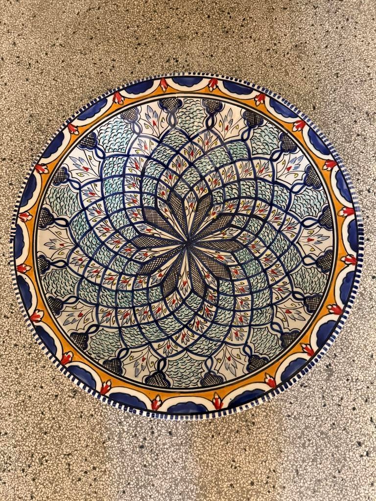 Handgeschilderde Tunesische schaal - Keramiek - Nieuw, Ophalen of Verzenden