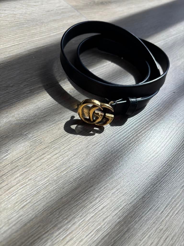 Gucci riem origineel bon aanwezig, Ophalen of Verzenden, Zo goed als nieuw, Zwart, 80 tot 90 cm
