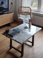 Marmer tafelblad (origineel vintage lamp) wit / roze / grijs, Ophalen, Gebruikt, 100 tot 150 cm, 50 tot 100 cm