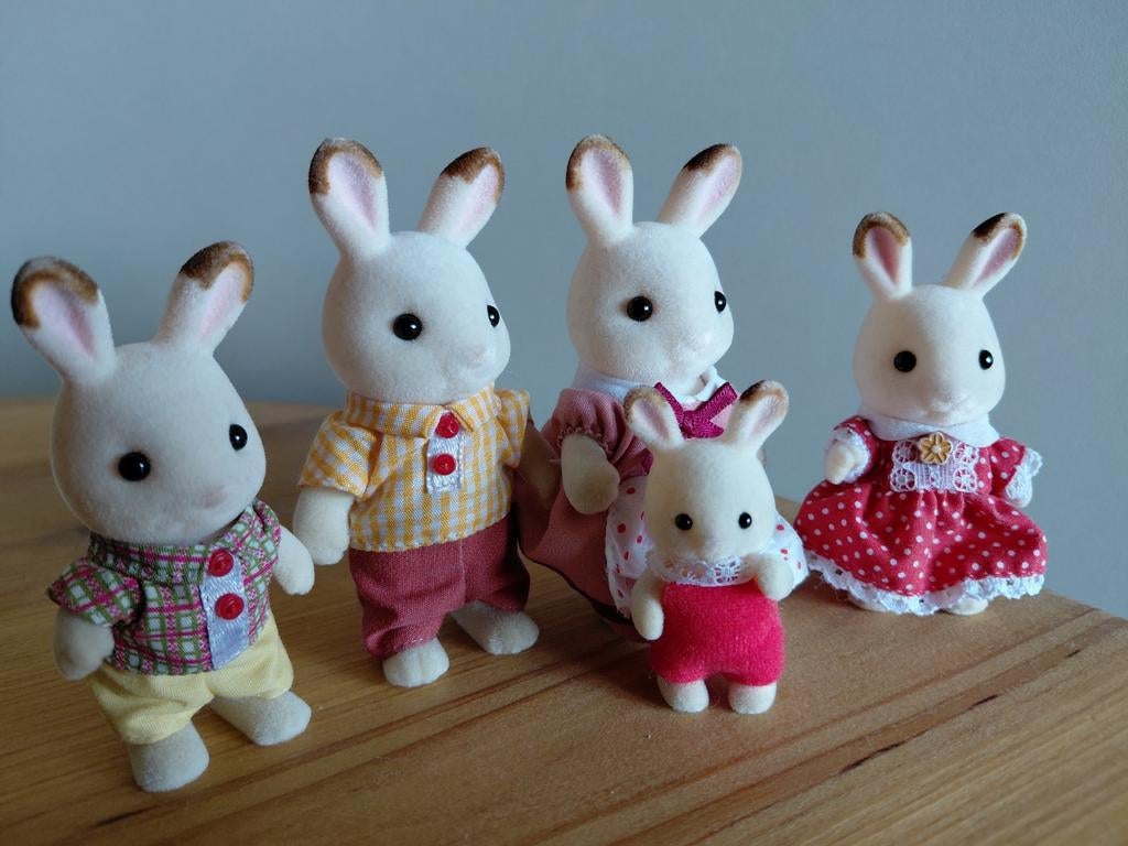 Sylvanian families chocolade konijn familie/baby, Ophalen of Verzenden, Gebruikt