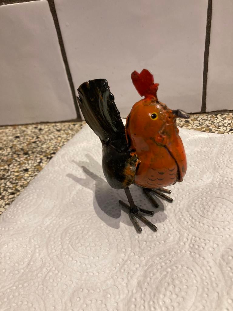 Metalen beeldje kip, Ophalen of Verzenden, Zo goed als nieuw, Dier