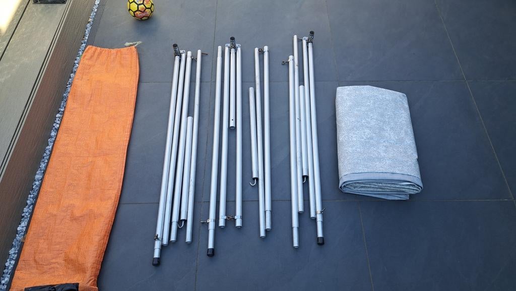 Luifel maat 8 aluminium stokken, Ophalen, Gebruikt