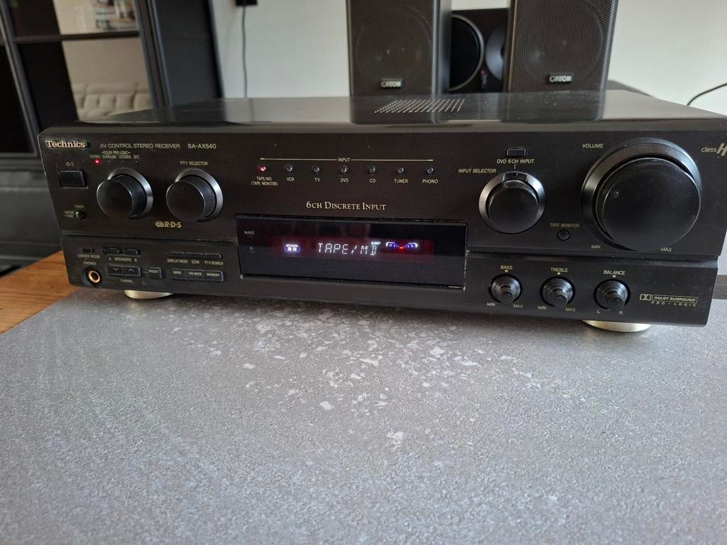 Technics SA-AX540 Stereo Surround Receiver - Krachtig Geluid, Audio, Tv en Foto, Versterkers en Receivers, Gebruikt, 60 tot 120 watt