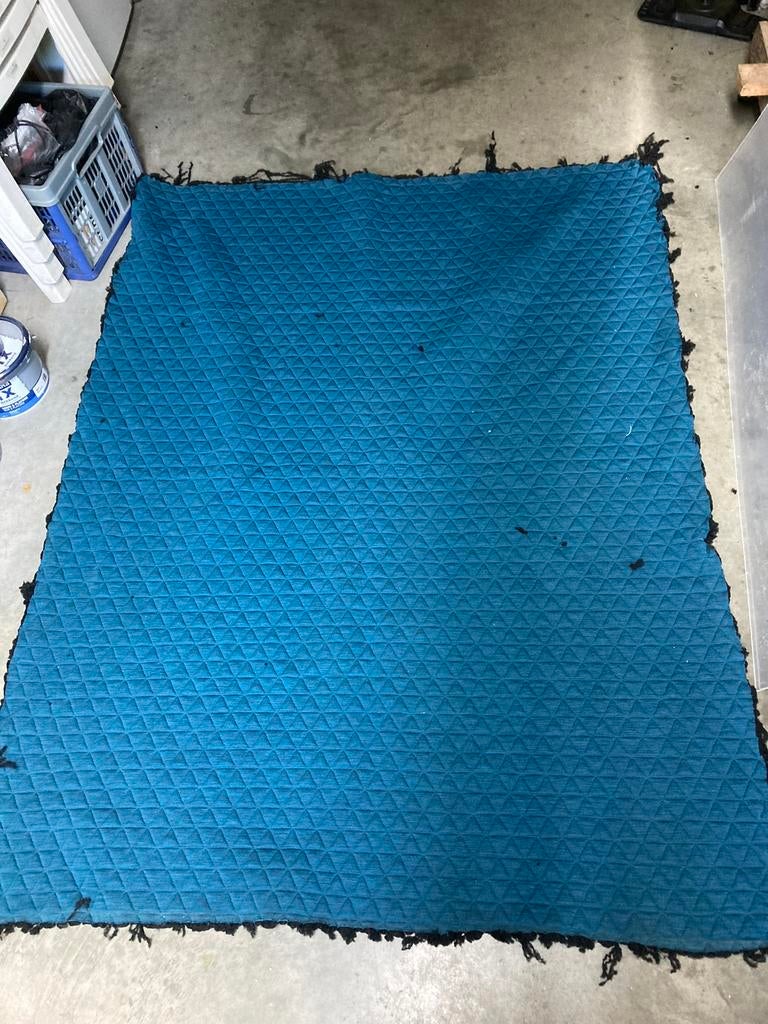 Meubelstof coupons Kvadrat Triangle petrol, 120 cm of meer, 200 cm of meer, Ophalen of Verzenden, Zo goed als nieuw