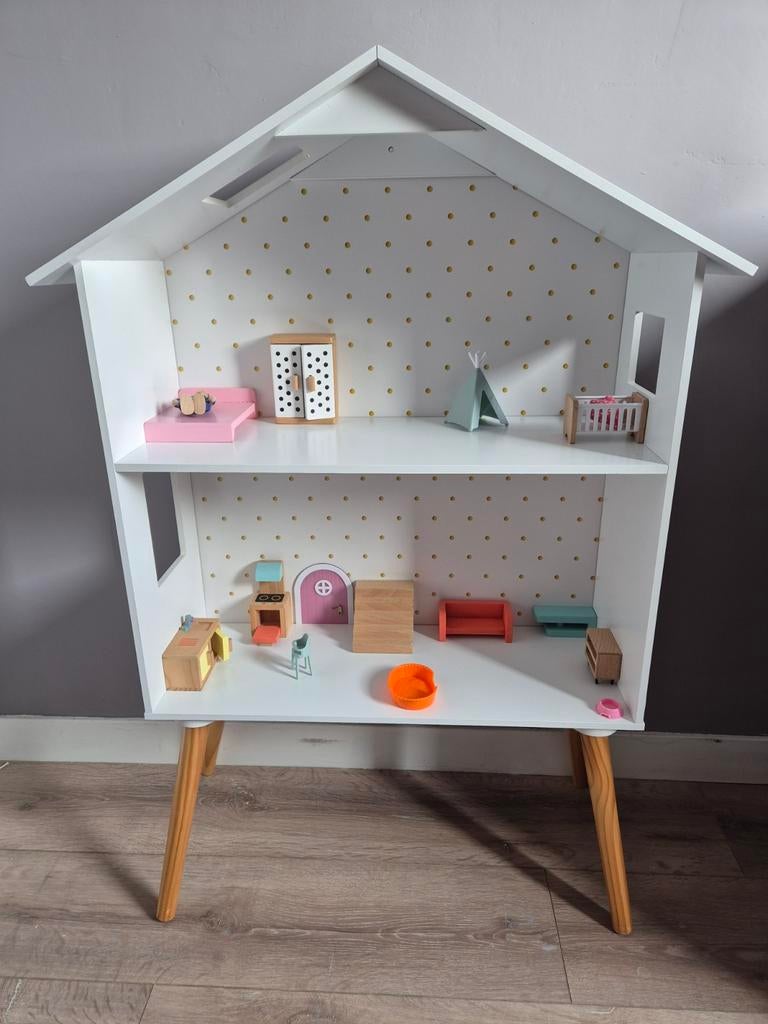 Petit Amelie poppenhuis met meubels, Ophalen, Zo goed als nieuw, Poppenhuis