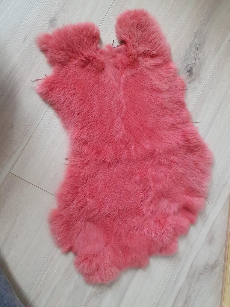 Roze konijnenbont bontje, Ophalen of Verzenden