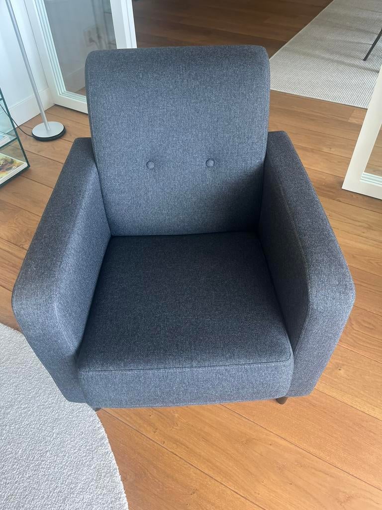 Clubstoel antraciet grijs, Ophalen of Verzenden, Zo goed als nieuw, 75 tot 100 cm, 50 tot 75 cm