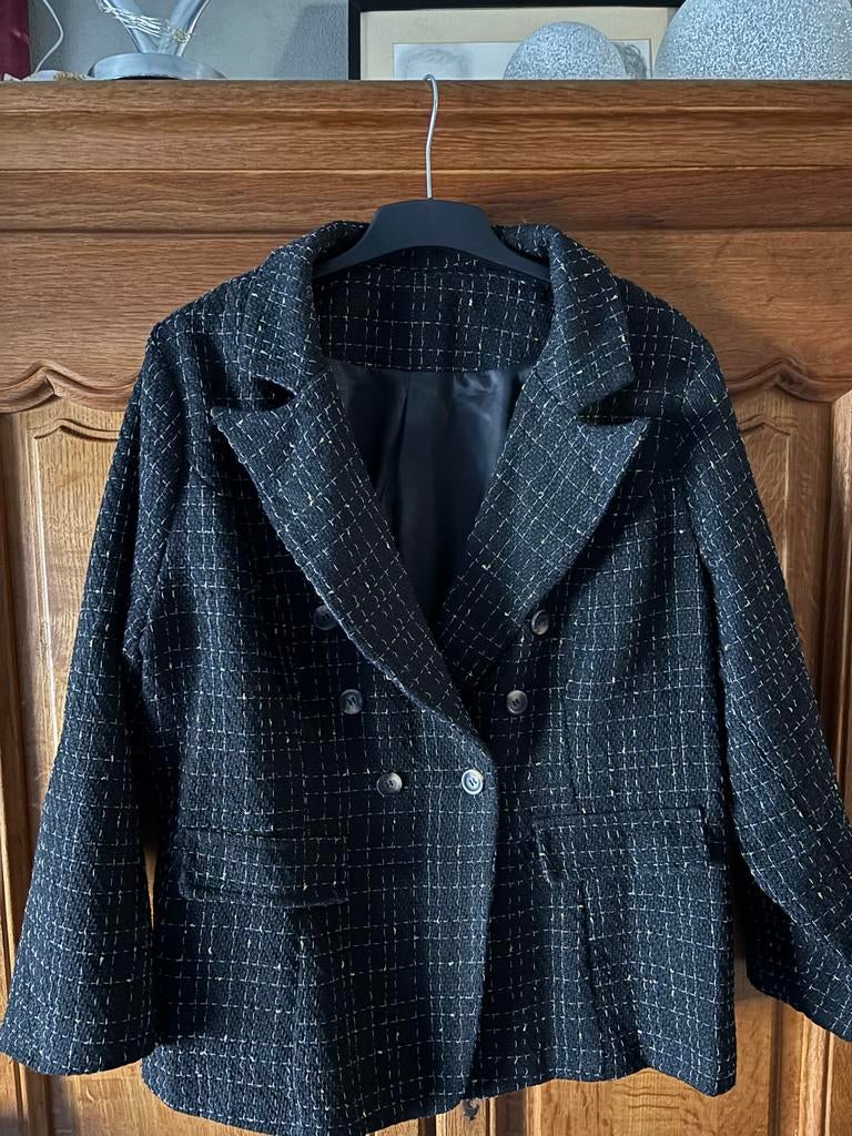 Zwart jasje met gouddraad  mt 50), Kleding | Dames, Zwart, Maat 46/48 (XL) of groter, Ophalen of Verzenden, Zo goed als nieuw