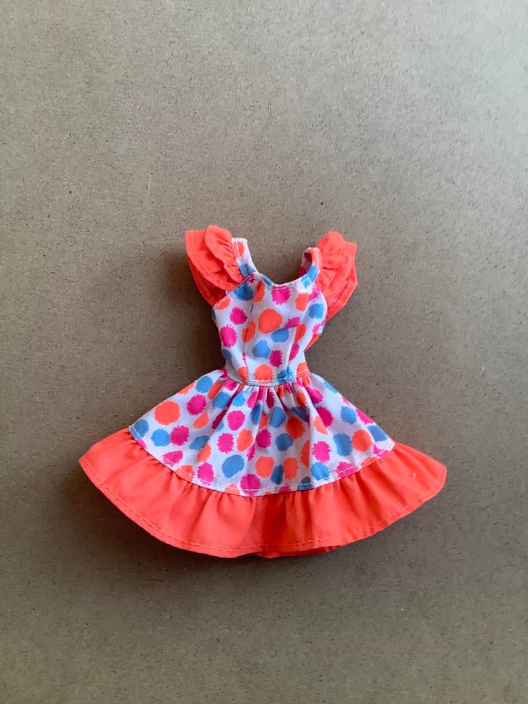 Oranje jurkje voor Barbie,vintage, Ophalen of Verzenden, Zo goed als nieuw, Kleertjes