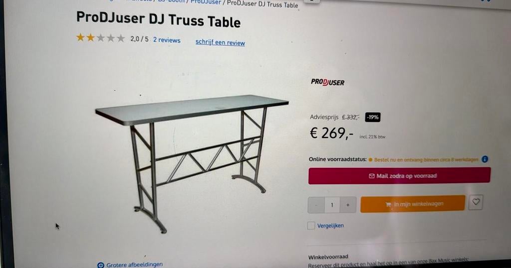Prodjuser DJ Truss Table, Ophalen, Zo goed als nieuw, Overige merken