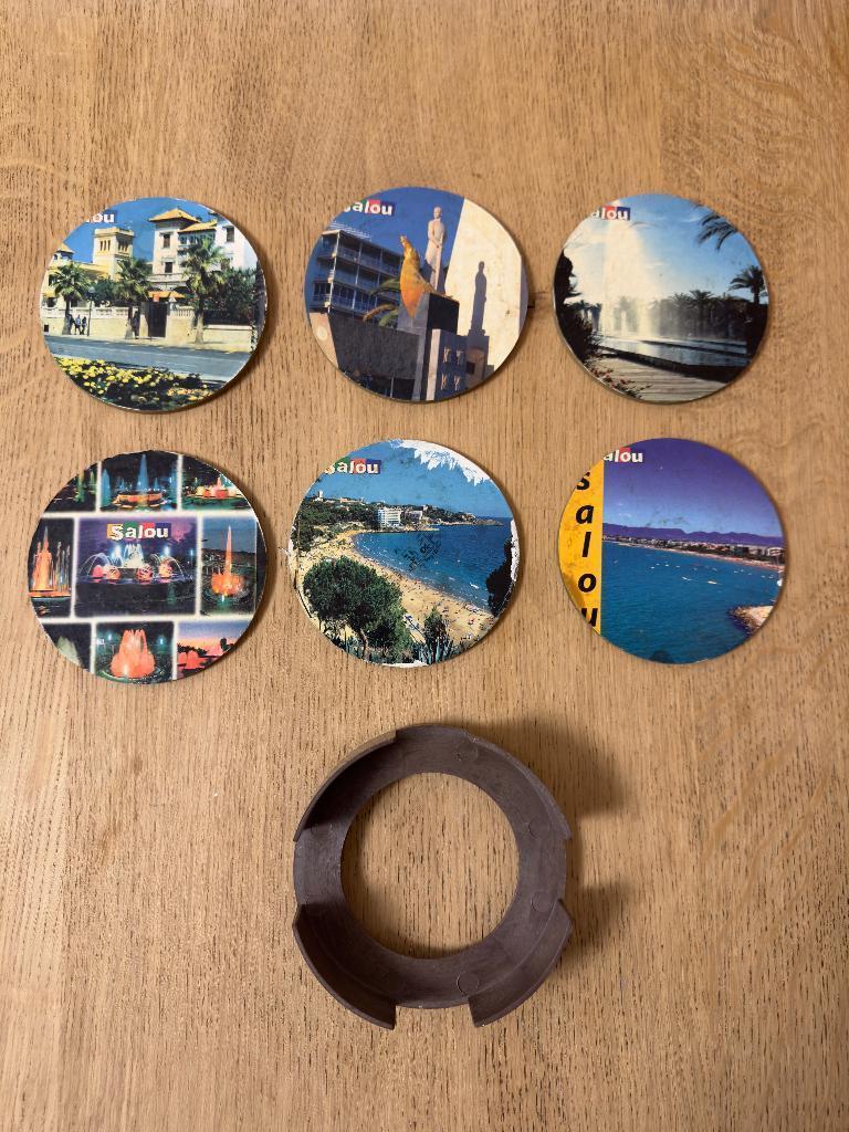 onderzetters salou 6 stuks, Ophalen of Verzenden, Gebruikt, Glas of Kopje