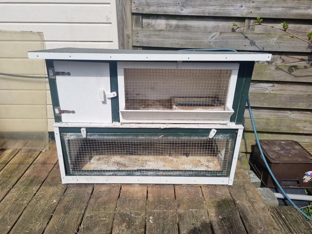 Konijnenhok, Dieren en Toebehoren, Knaagdieren en Konijnen | Hokken en Kooien, Ophalen, Gebruikt, 90 cm of meer, Hok