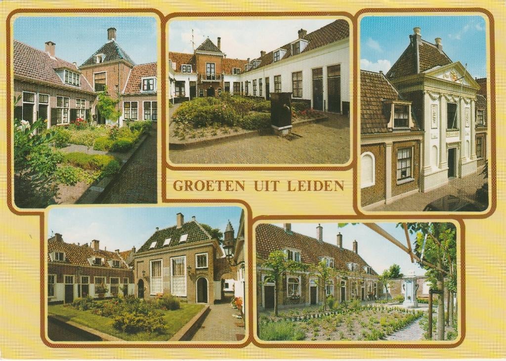 LEIDEN Hofje Groeten, Ophalen of Verzenden, 1980 tot heden, Gelopen, Zuid-Holland
