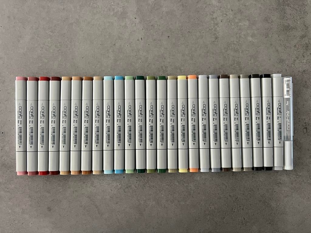 Copic classic marker - 25 stuks & marker papier, Hobby en Vrije tijd, Tekenen, Ophalen of Verzenden, Zo goed als nieuw, Potlood of Stift