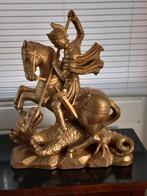 Houten heiligenbeeld Sint Joris met de draak, Antiek en Kunst, Ophalen of Verzenden