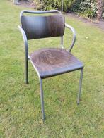 Vintage stoel met metalen frame, Ophalen, Gebruikt, Bruin, Vintage