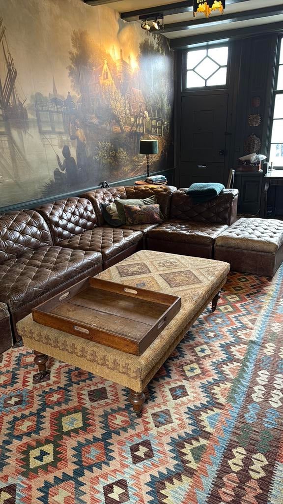 Footstool, Huis en Inrichting, Ophalen of Verzenden, Gebruikt, Stof, Landelijk