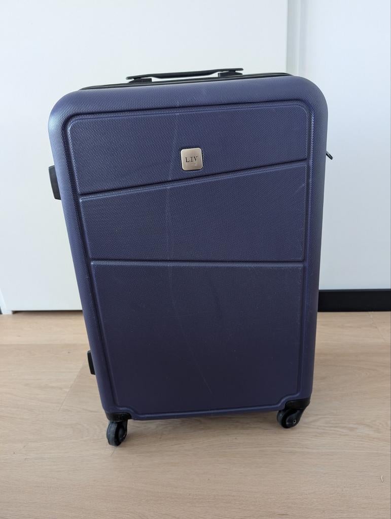 LIV Koffer - Compacte grote Reiskoffer met Wieltjes, Ophalen, Gebruikt, Blauw, Wieltjes