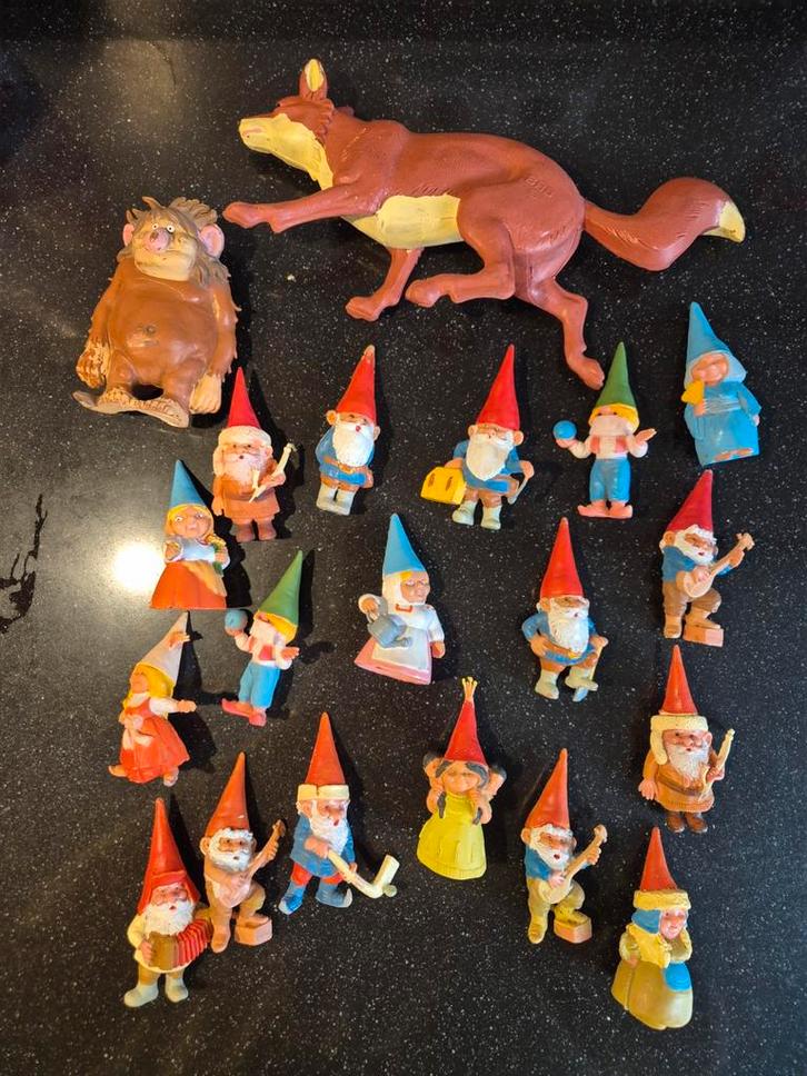 Vintage David de Kabouter figuren met Sluw en Trol Vos, Kinderen en Baby's, Speelgoed | Actiefiguren, Zo goed als nieuw, Ophalen of Verzenden