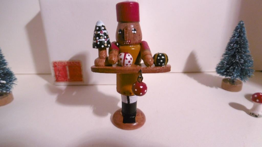 oud houten Duits notenkraker pop kerst miniaturen poppenhuis, Verzenden
