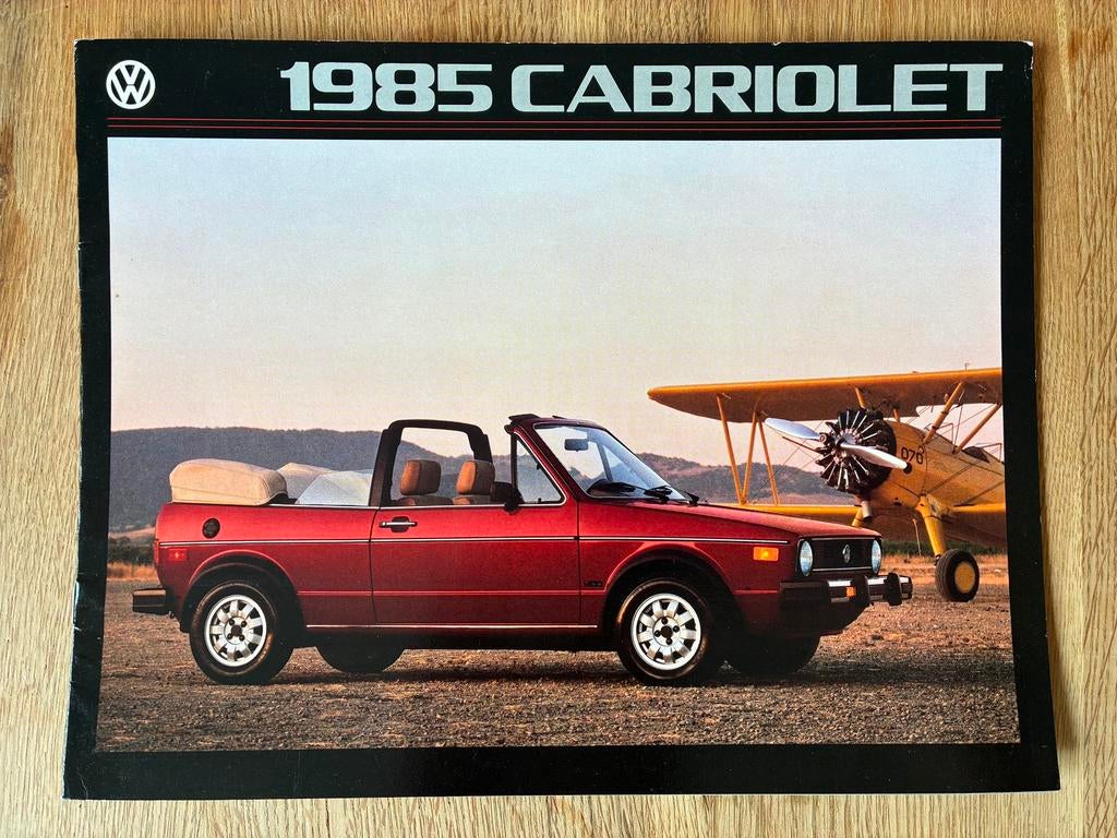 1985 Volkswagen VW Golf Cabriolet USA brochure, Ophalen of Verzenden, Zo goed als nieuw, Volkswagen