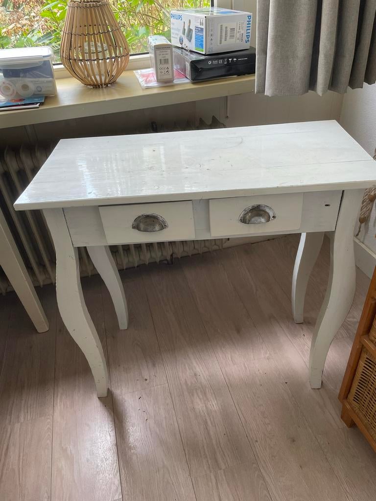 Wit houten kastje met lades - landelijke stijl, Huis en Inrichting, Kasten | Overige, Gebruikt, Ophalen