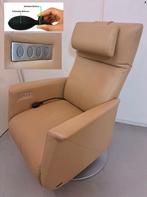 Prominent  Toscana Sta-op Elektrisch relaxfauteuil Echt Leer, Huis en Inrichting, Fauteuils, Ophalen, Minder dan 75 cm, Leer, Zo goed als nieuw