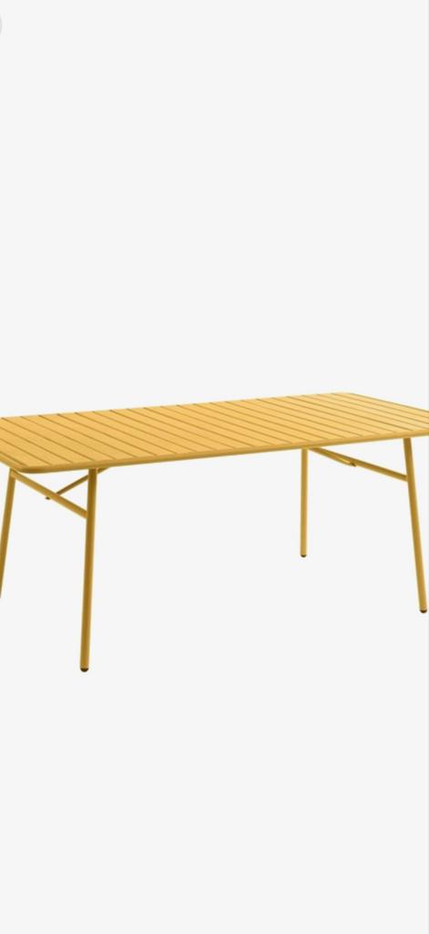 Gele tuintafel, Ophalen of Verzenden, Gebruikt, Rechthoekig, Metaal