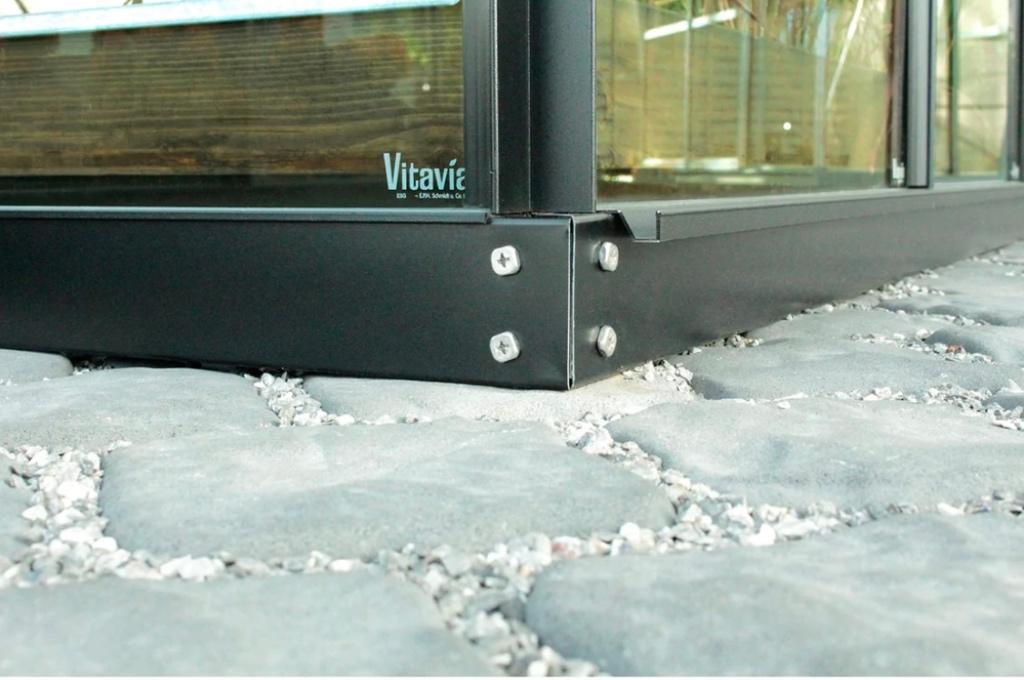Fundering kweekkas Vitavia 3800 groen, Ophalen, Glas, Aluminium, Kweekkas