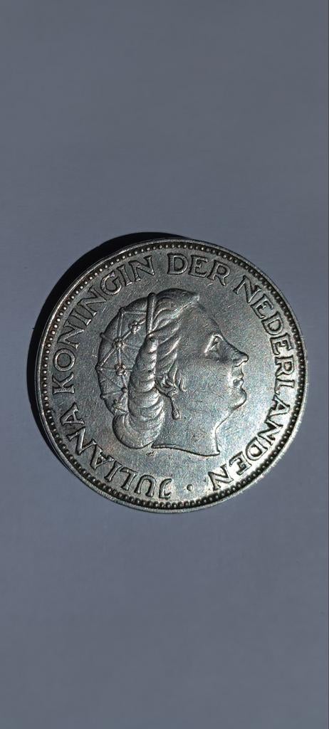 Zilveren Nederlandse rijksdaalder Koningin Juliana 1961, Ophalen of Verzenden, Koningin Juliana, 2½ gulden