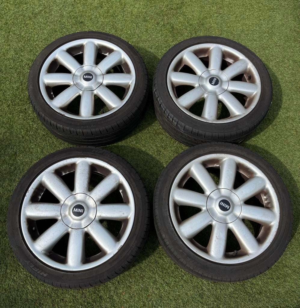 17 inch Mini velgen met vrijwel nieuwe zomerbanden, Auto-onderdelen, Banden en Velgen, Ophalen, Banden en Velgen, Nieuw, 17 inch