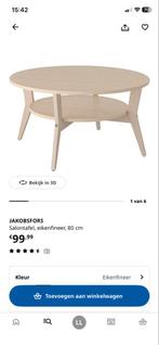 IKEA JAKOBSFORS Salontafel, eikenfineer, 80 cm, Huis en Inrichting, Tafels | Salontafels, Ophalen, 50 tot 100 cm, Rond, Scandinavisch