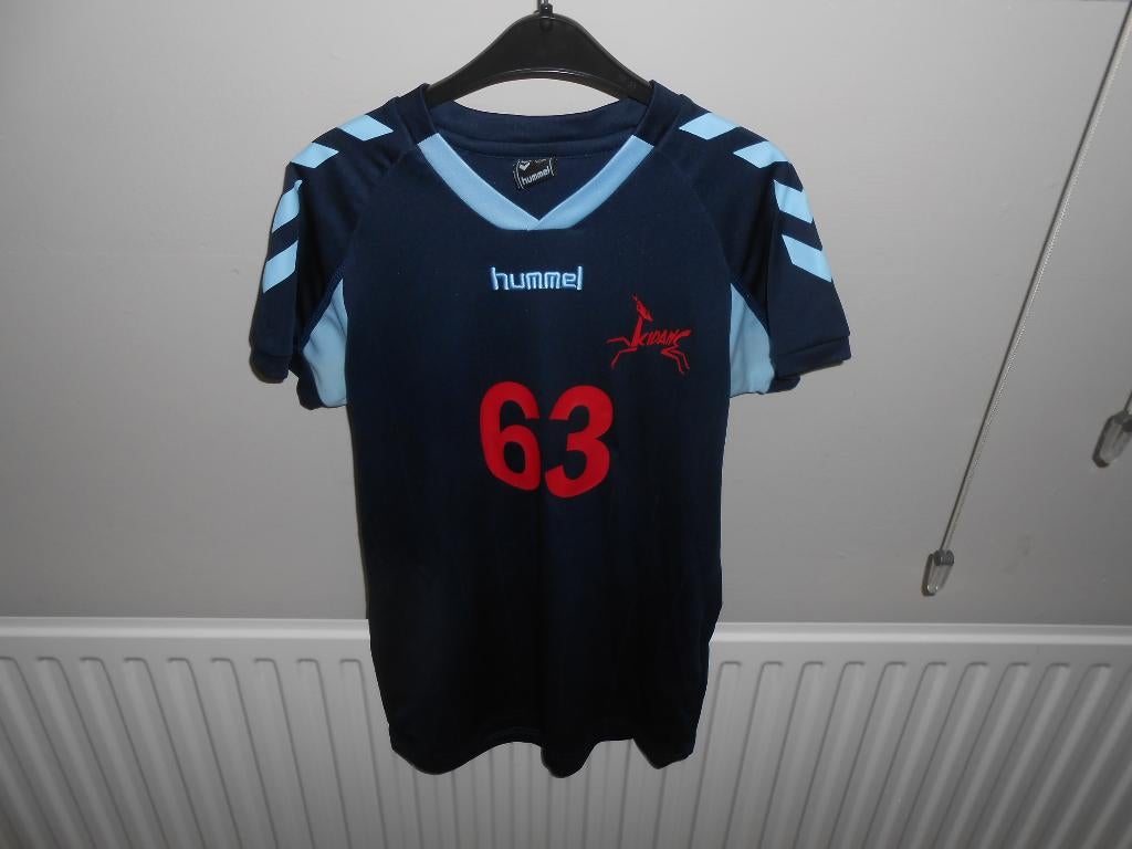 Mooi sport shirt maat XS van Hummel z.g.a.n, Blauw, Overige typen, Ophalen of Verzenden, Zo goed als nieuw