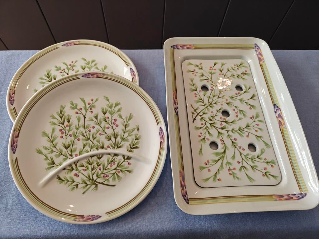Jacques Lobjoy France asperge set, Ophalen of Verzenden, Zo goed als nieuw, Overige stijlen, Bord(en)