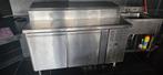 Professionele RVS Koelkast met Werkblad en Spoelbak, Witgoed en Apparatuur, Gebruikt, 200 liter of meer, 60 cm of meer, 160 cm of meer