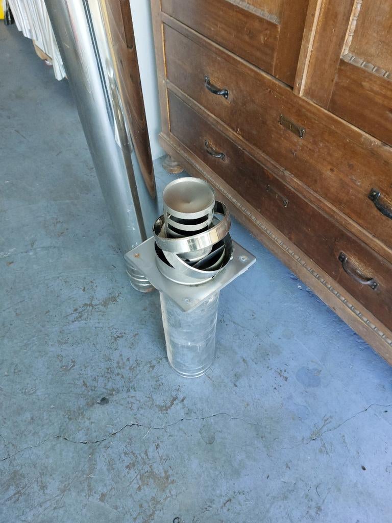Kachelpijp met doorvoer, Ophalen, Rvs, Minder dan 2 meter, 80 mm of meer