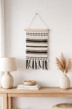 Zwart-wit wandkleed / wandhanger – Boho stijl, Antiek en Kunst, Ophalen of Verzenden