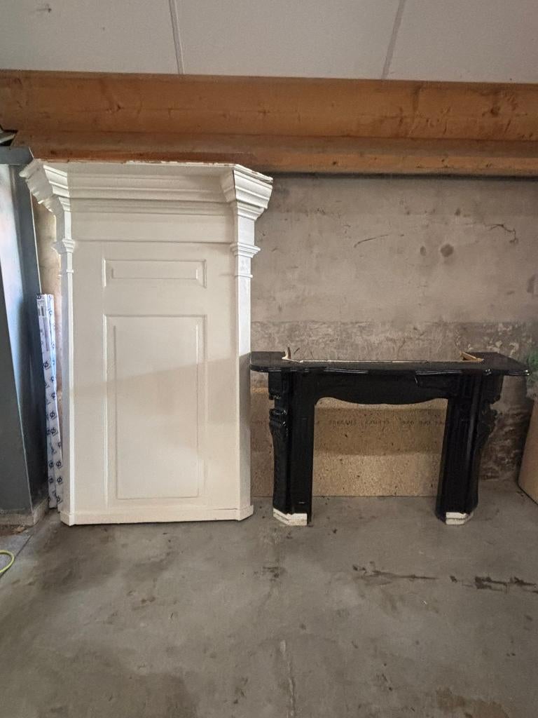 Schouw met decoratie opzetstuk, antiek, Ophalen, Gebruikt, Vrijstaande haard, Overige soorten