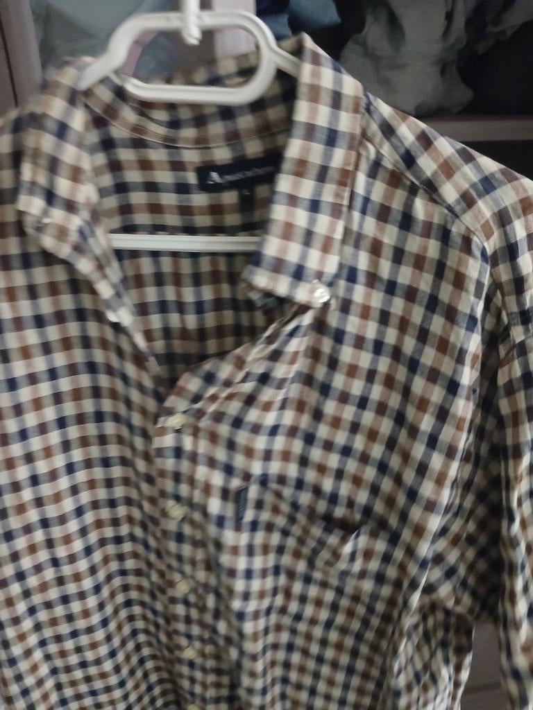 Aquascutum geruit overhemd XL, Kleding | Heren, Blauw, Ophalen of Verzenden, Zo goed als nieuw, Aquascutum