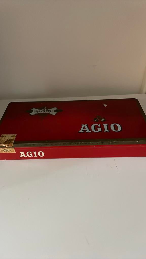 Vintage Agio Grand Prix Sigaren Blik No. 590, Ophalen of Verzenden, Gebruikt, Overige, Overige merken