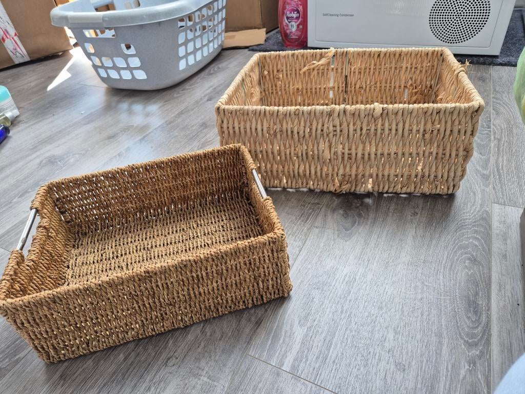 Twee rieten manden, Gebruikt, Mand, Ophalen of Verzenden, Riet