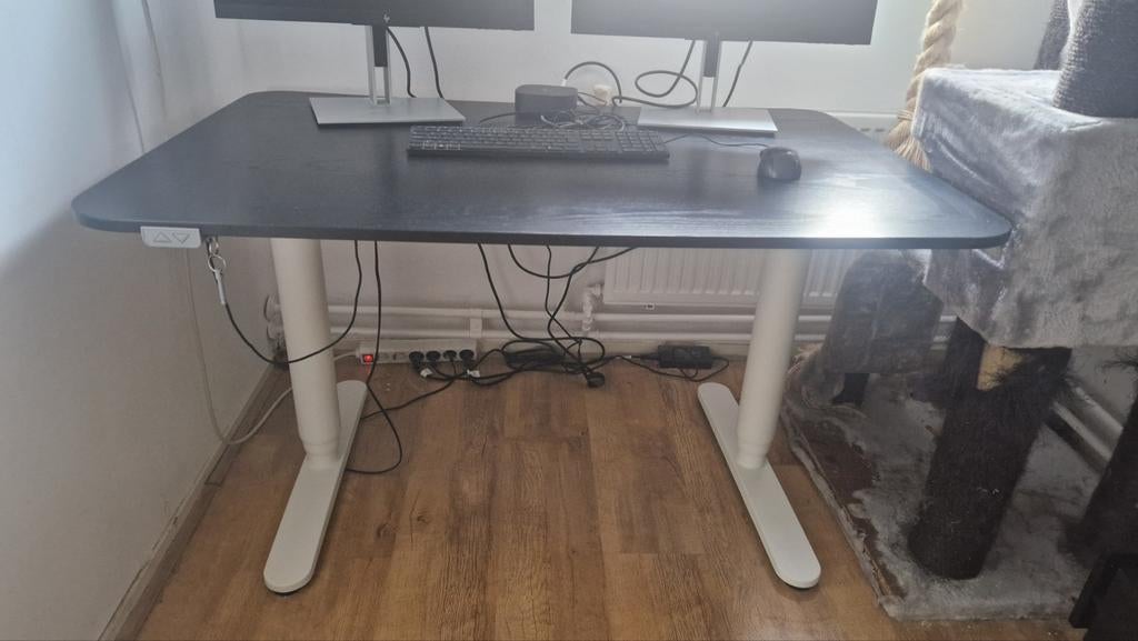 Ikea bekant elektrisch bureau 120 x 80, Ophalen, In hoogte verstelbaar, Gebruikt