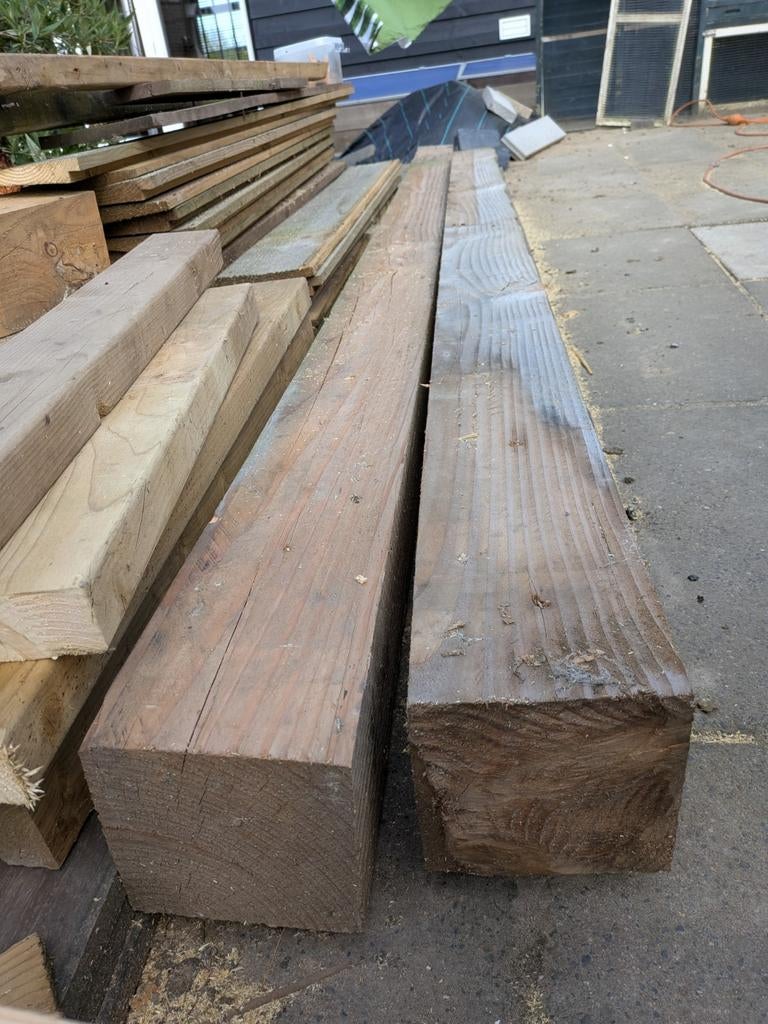 Douglas palen 15x15cm, Tuin en Terras, Palen, Balken en Planken, Ophalen, 250 cm of meer, Palen