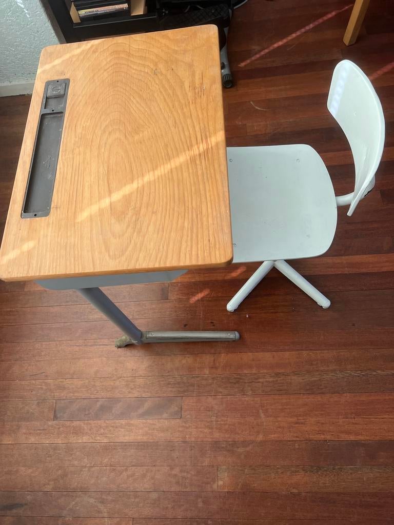 Schoolbankje  vintage, Ophalen, Gebruikt